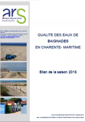 Couverture du rapport "qualité de l'eau de baignade" en Charente Maritime en 2016 Vignette