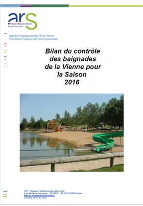 Couverture du rapport "qualité de l'eau de baignade" de la Vienne en 2016 Vignette