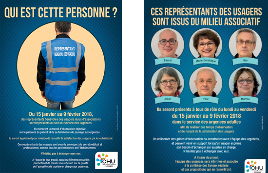 Visuel DMS 87 - affiche des représentants des usagers aux urgences