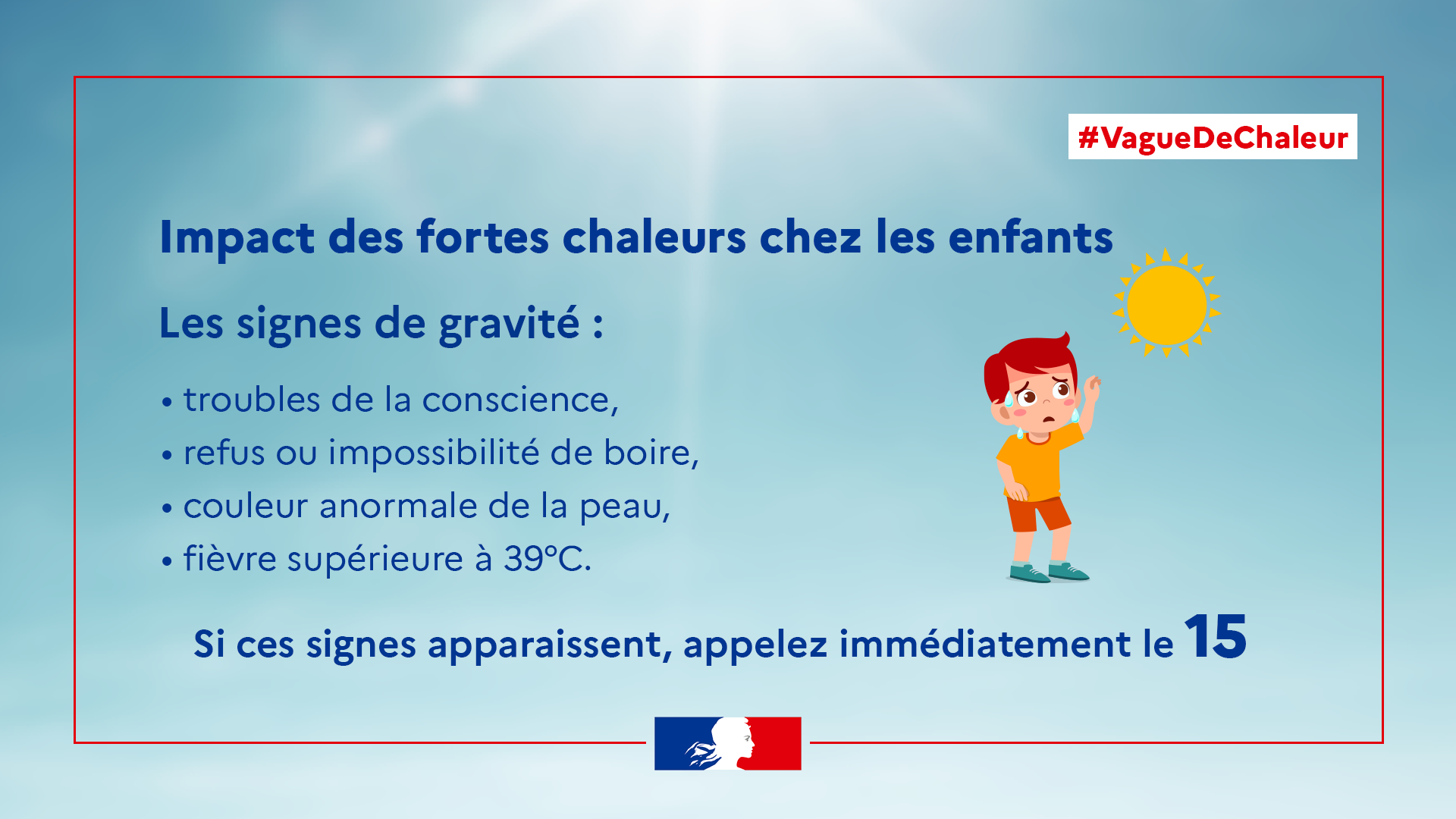 Impact des fortes chaleurs chez les enfants - description ci-après