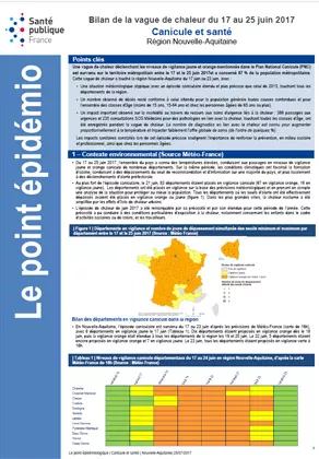 Couverture Bilan de la vague de chaleur du 17 au 25 juin 2017 - Canicule et santé en Nouvelle-Aquitaine 298*420 Vignette