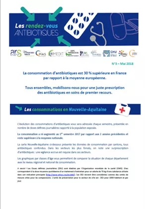 Couverture - Les rendez-vous Antibiotiques - N°3 de mai 2018 - 292*420 Vignette