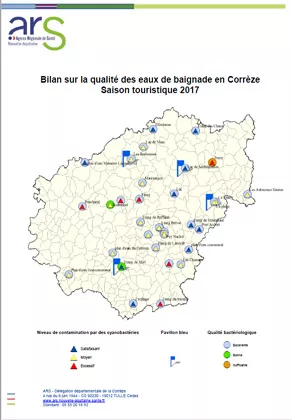 Couverture Rapport "qualité de l'eau de baignade" de la Corrèze en 2017 Vignette