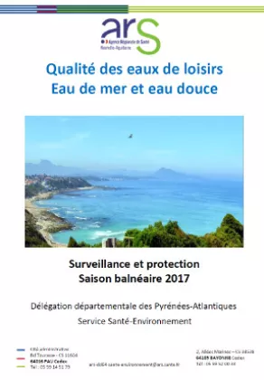Couverture Rapport qualité eaux de baignades 2017 - Pyrénées-Atlantiques 292*413 Vignette