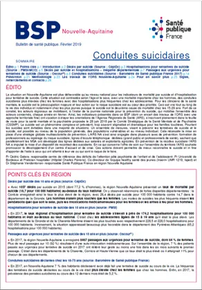 Couverture BSP NA / Février 2019 - Conduites suicidaires 292*420 Vignette