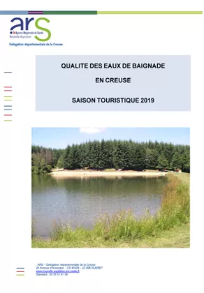 Couverture Rapport "qualité de l'eau de baignade" de la Creuse (23) en 2019 292*420 Vignette