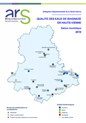 Couverture Rapport "qualité de l'eau de baignade" de la Haute-Vienne (87) en 2019 292*420 Vignette