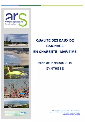 Couverture Rapport "qualité de l'eau de baignade" de la Charente-Maritime en 2019 292*420 Vignette