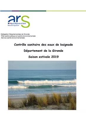 Couverture Rapport "qualité de l'eau de baignade" de la Gironde en 2019 292*420 Vignette