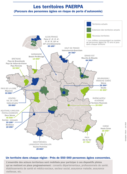 PAERPA - Carte des territoires PAERPA en France