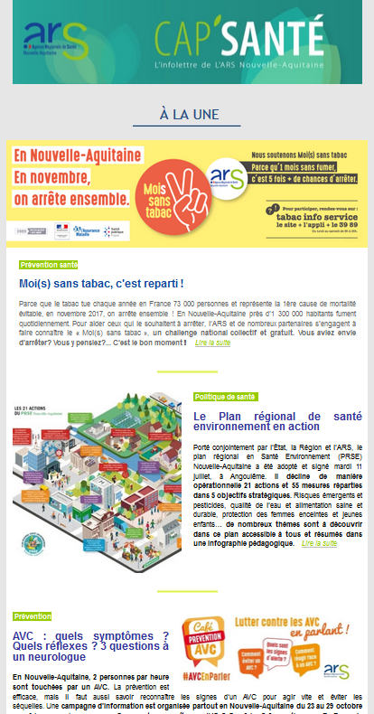 Cap'santé n°4 - l'infolettre de l'ARS Nouvelle-Aquitaine