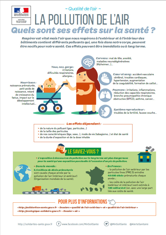 Visuel de l'affiche "Effets sur la santé de la pollution de l'air"