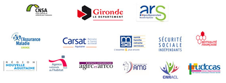 Logos partenaires de la Conférence des financeurs de la Gironde 2018