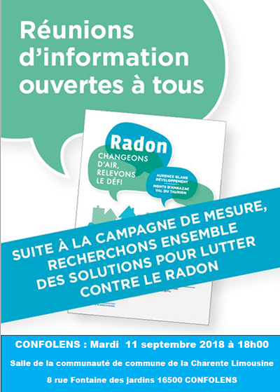 Affiche Reunion publique relative au radon du 11 septembre