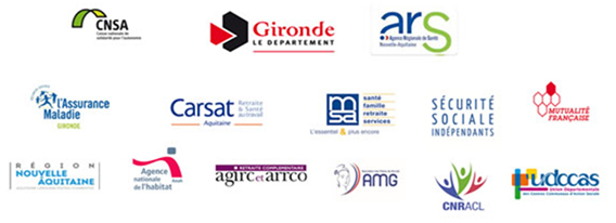 Visuel Bandeau logos - Conférence des Financeurs Prévention perte d'autonomie - Gironde