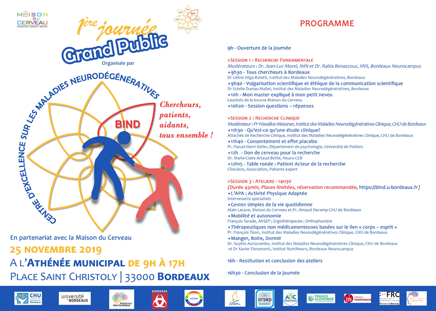 Visuel du programme de la journée BIND du 25/11/2019