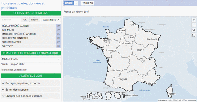 Ecran application Cartosanté 2018