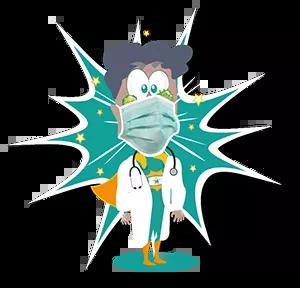 Professionnels de santé masqués