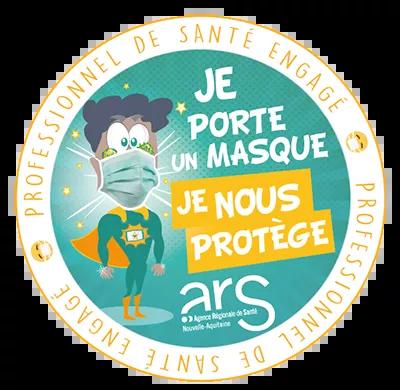 Tampon professionnels de santé engagés masque