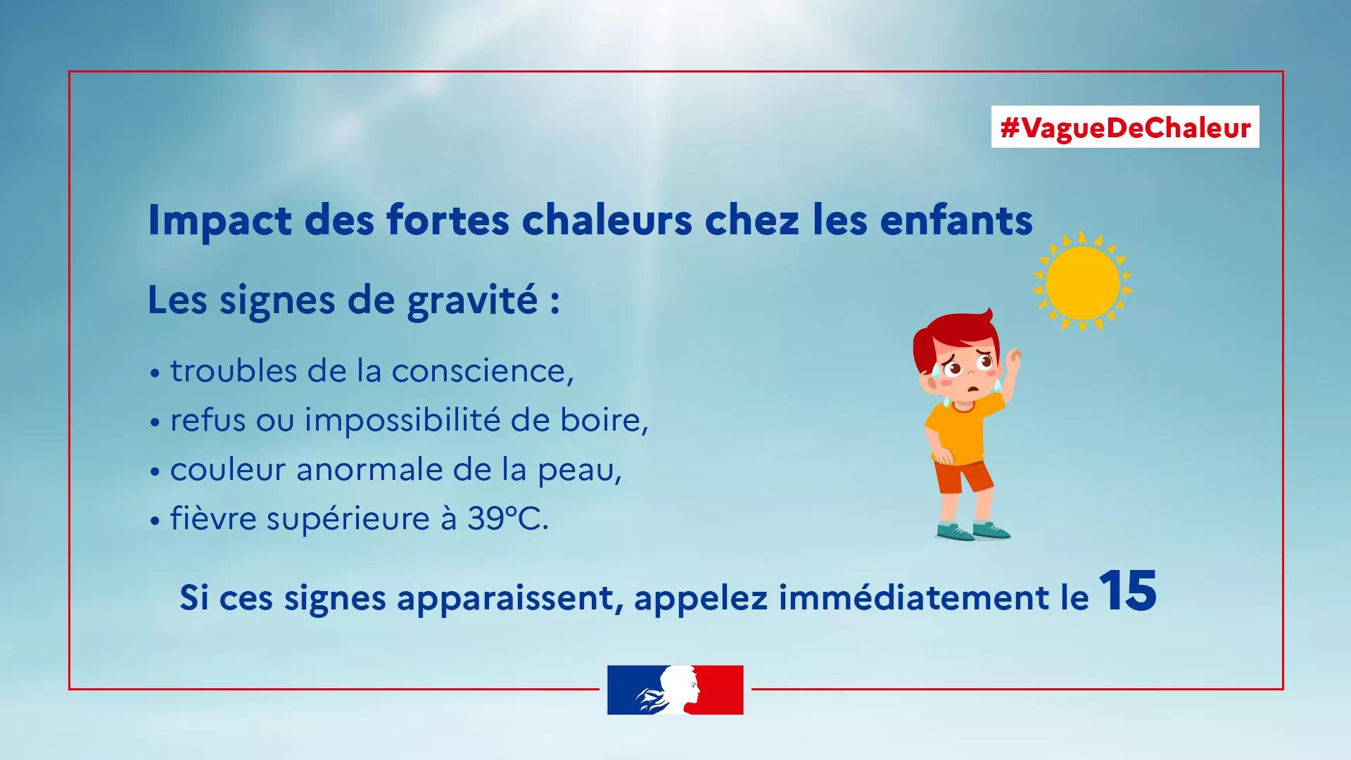 Impact des fortes chaleurs chez les enfants&nbsp;- description ci-après
