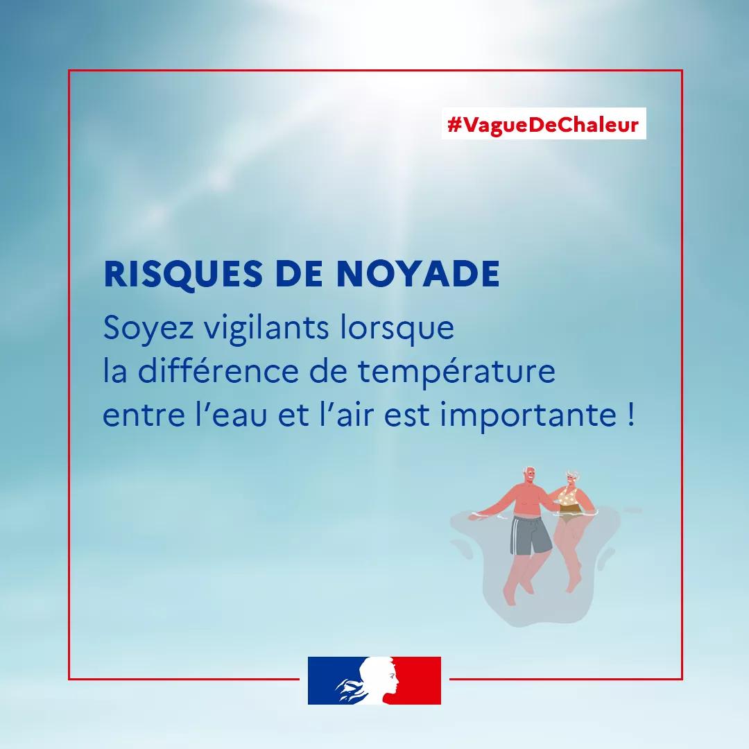 Vague de chaleur et risque de noyade :&nbsp;Soyez vigilants lorsque la différence de température entre l’eau et l’air est importante