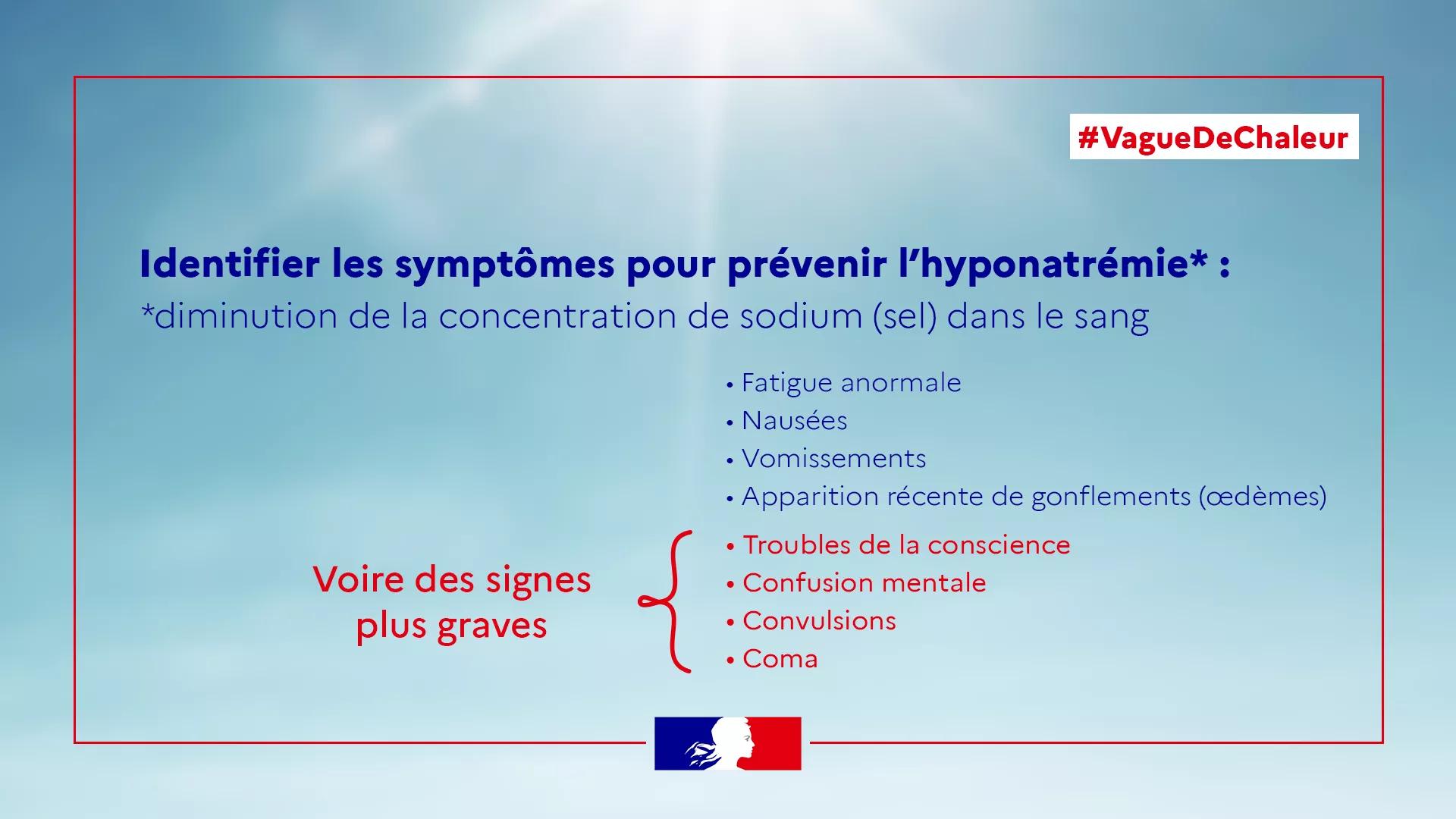 Identifier les symptômes pour prévenir l’hyponatrémie - description ci-après