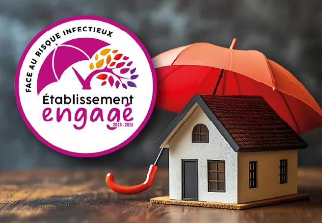 Logo mention Etablissement engagé face au risque infectieux 2025 2026