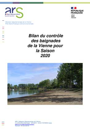 Couverture rapport "qualité de l'eau de baignade" de la Vienne (86) en 2020