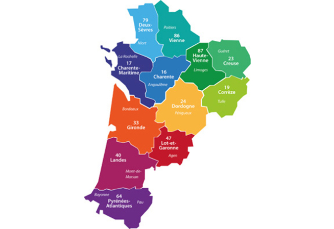Visuel Carte Nouvelle-Aquitaine par département
