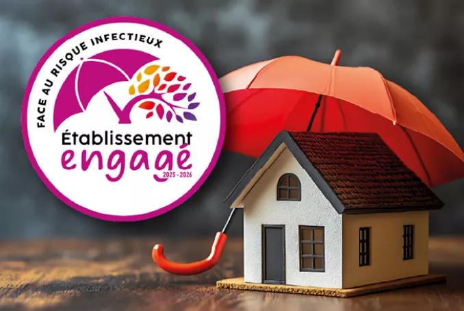 Logo mention Etablissement engagé face au risque infectieux 2025 2026